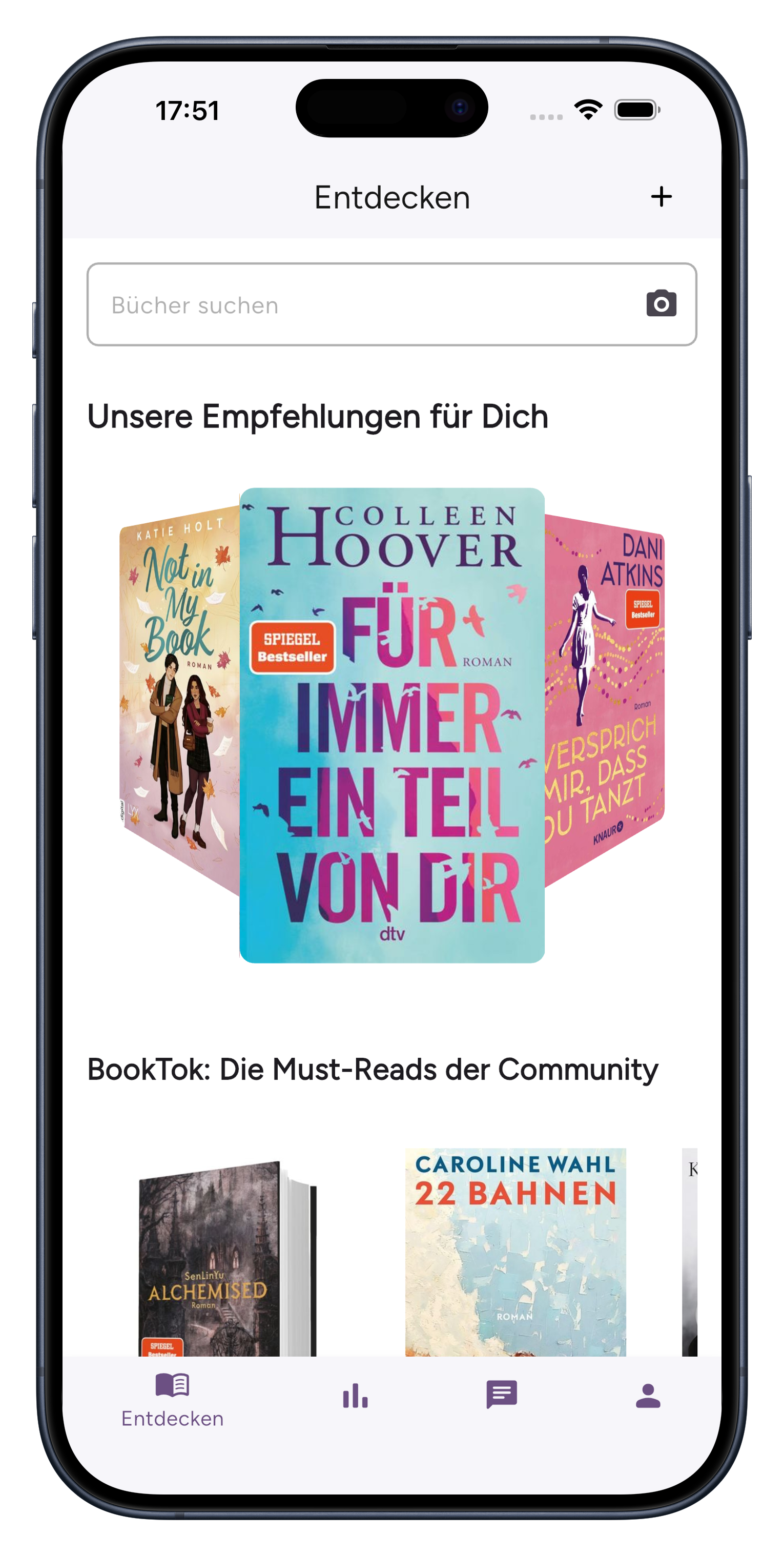 Ansicht der Lesestatistiken in BookPairs